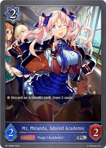 Ms. Miranda, Adored Academic (PR-398EN), Shadowverse: Evolve Promo Cards — Shadowverse card price