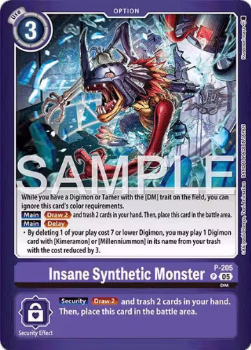 Insane Synthetic Monster (P-205 P), Limited Card Pack -Final Crest- — Digimon card price