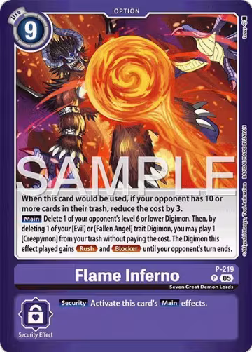 Flame Inferno (P-219 P), Limited Card Pack -Final Crest- — Digimon card price