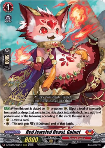 Red Jeweled Beast, Galnet (DZ-SS15/002EN), DZ-SS15: The Legendary Vanguards — Vanguard card price