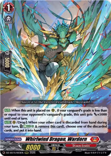 Whirlwind Dragon, Wardorn (DZ-SS15/003EN), DZ-SS15: The Legendary Vanguards — Vanguard card price