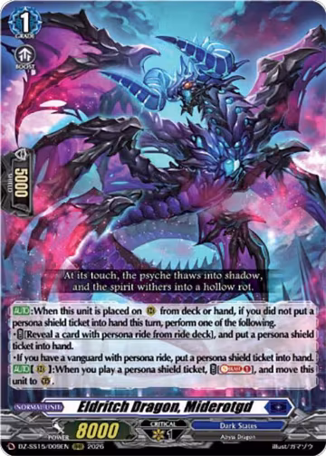Fiendish Misfortune Dragon, Miderotgd (DZ-SS15/009EN), DZ-SS15: The Legendary Vanguards — Vanguard card price