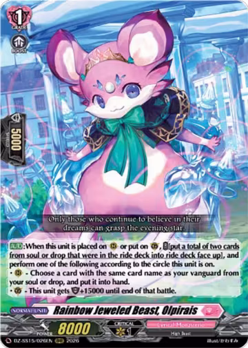 Rainbow Jeweled Beast, Olpirais (DZ-SS15/026EN), DZ-SS15: The Legendary Vanguards — Vanguard card price