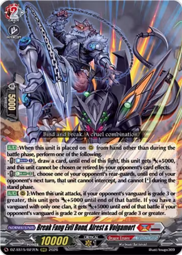 Break Fang Evil Bond, Alrest & Volgamort (DZ-SS15/027EN), DZ-SS15: The Legendary Vanguards — Vanguard card price