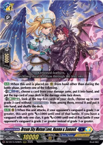Dream Sky Mutual Love, Naama & Samaell (DZ-SS15/028EN), DZ-SS15: The Legendary Vanguards — Vanguard card price