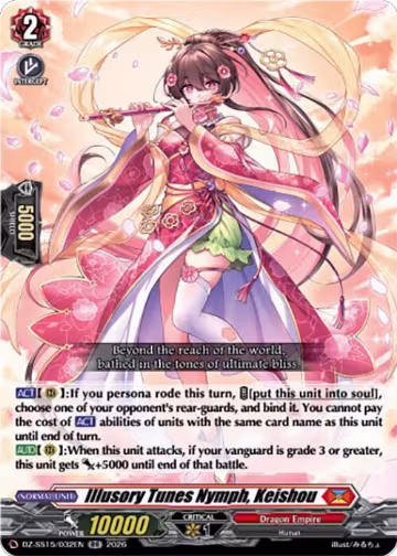 Illusory Tunes Nymph, Keishou (DZ-SS15/032EN), DZ-SS15: The Legendary Vanguards — Vanguard card price