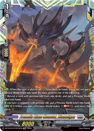 Frenetic Blaze Monster, Blaazelgas (FFR) (DZ-SS15/FFR10EN), DZ-SS15: The Legendary Vanguards — Vanguard card price
