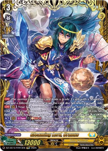 Gleaming Lord, Uranus (FFR) (DZ-SS15/FFR13EN), DZ-SS15: The Legendary Vanguards — Vanguard card price
