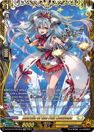 Astraia of the Full Heavens (FFR) (DZ-SS15/FFR16EN), DZ-SS15: The Legendary Vanguards — Vanguard card price