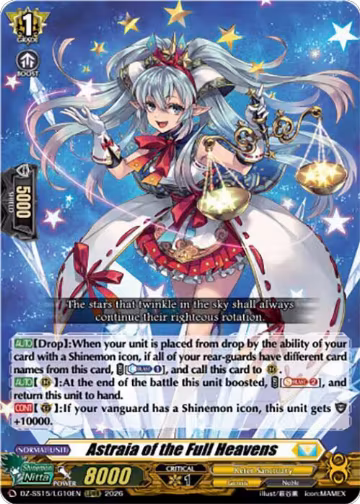 Astraia of the Full Heavens (DZ-SS15/LG10EN), DZ-SS15: The Legendary Vanguards — Vanguard card price