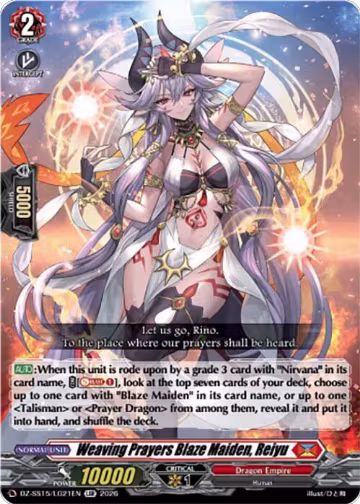 Weaving Prayers Blaze Maiden, Reiyu (DZ-SS15/LG21EN), DZ-SS15: The Legendary Vanguards — Vanguard card price