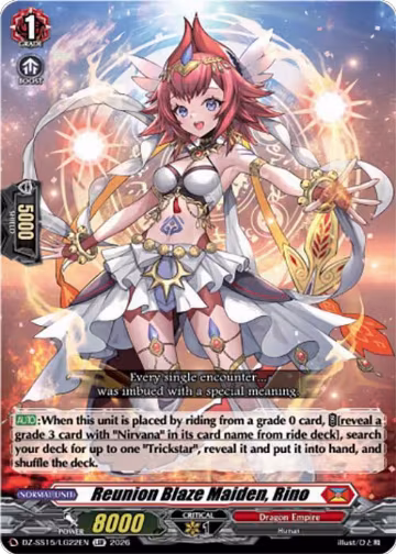 Reunion Blaze Maiden, Rino (DZ-SS15/LG22EN), DZ-SS15: The Legendary Vanguards — Vanguard card price