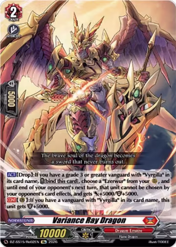 Variance Ray Dragon (DZ-SS15/Re02EN), DZ-SS15: The Legendary Vanguards — Vanguard card price