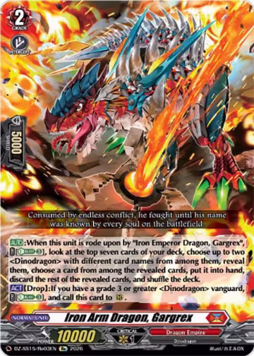 Iron Arm Dragon, Gargrex (DZ-SS15/Re03EN), DZ-SS15: The Legendary Vanguards — Vanguard card price