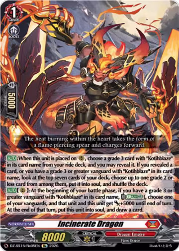 Incinerate Dragon (DZ-SS15/Re05EN), DZ-SS15: The Legendary Vanguards — Vanguard card price