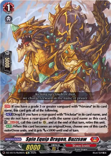 Spin Equip Dragon, Buzzsaw (DZ-SS15/Re06EN), DZ-SS15: The Legendary Vanguards — Vanguard card price