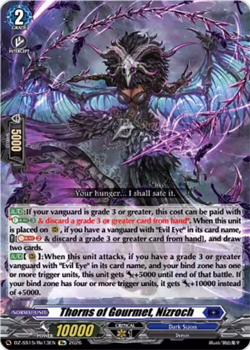 Thorns of Gourmet, Nizroch (DZ-SS15/Re13EN), DZ-SS15: The Legendary Vanguards — Vanguard card price