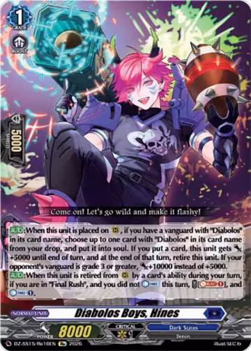 Diabolos Boys, Hines (DZ-SS15/Re16EN), DZ-SS15: The Legendary Vanguards — Vanguard card price