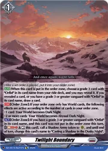 Twilight Boundary (DZ-SS15/Re21EN), DZ-SS15: The Legendary Vanguards — Vanguard card price