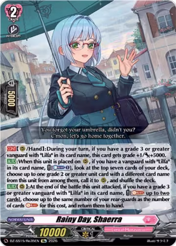 Rainy Day, Shaerra (DZ-SS15/Re35EN), DZ-SS15: The Legendary Vanguards — Vanguard card price