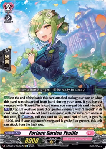 Fortune Garden, Feuille (DZ-SS15/Re36EN), DZ-SS15: The Legendary Vanguards — Vanguard card price