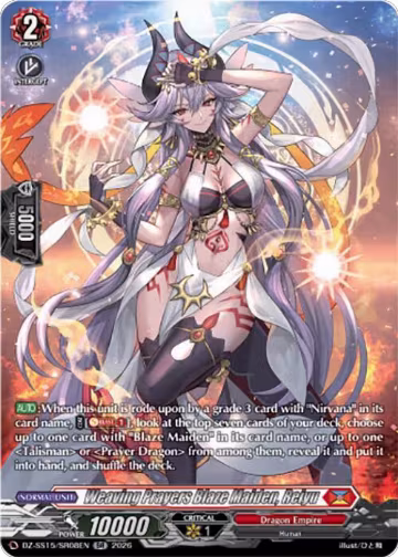 Weaving Prayers Blaze Maiden, Reiyu (SR) (DZ-SS15/SR08EN), DZ-SS15: The Legendary Vanguards — Vanguard card price