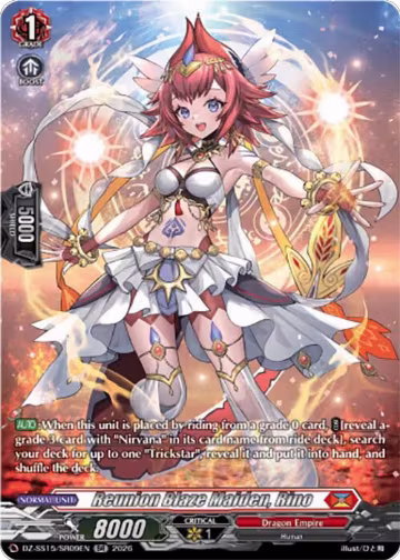 Reunion Blaze Maiden, Rino (SR) (DZ-SS15/SR09EN), DZ-SS15: The Legendary Vanguards — Vanguard card price