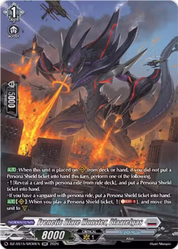 Frenetic Blaze Monster, Blaazelgas (SR) (DZ-SS15/SR30EN), DZ-SS15: The Legendary Vanguards — Vanguard card price