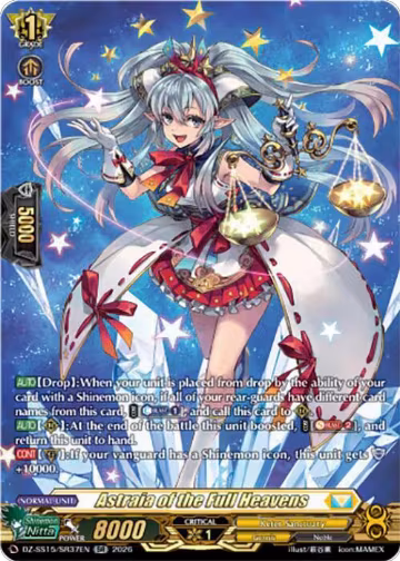 Astraia of the Full Heavens (SR) (DZ-SS15/SR37EN), DZ-SS15: The Legendary Vanguards — Vanguard card price