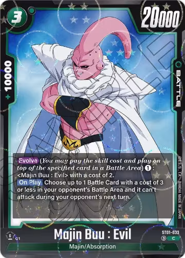 Majin Buu : Evil - ST01-033 (Dragon Ball Pattern) (ST01-033), Story Booster 01 — DB Fusion card price