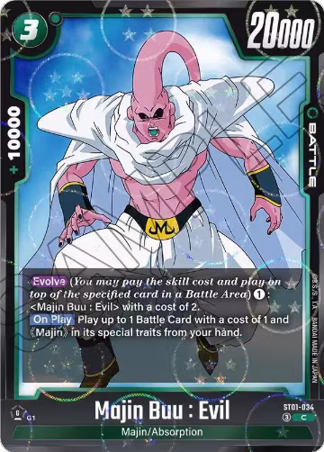 Majin Buu : Evil - ST01-034 (Dragon Ball Pattern) (ST01-034), Story Booster 01 — DB Fusion card price