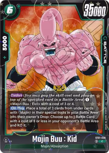 Majin Buu : Kid - ST01-039 (Dragon Ball Pattern) (ST01-039), Story Booster 01 — DB Fusion card price