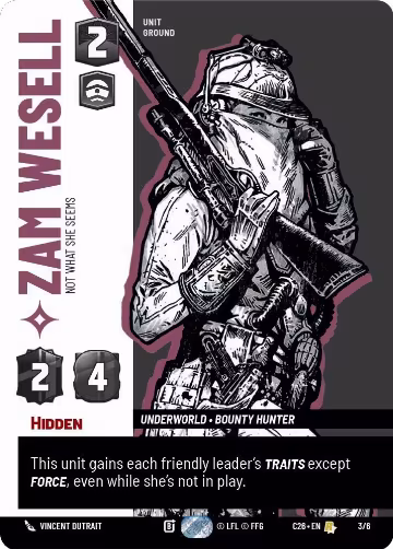 Zam Wesell - Not What She Seems (3/6), 2026 Convention Exclusive — Star Wars card price