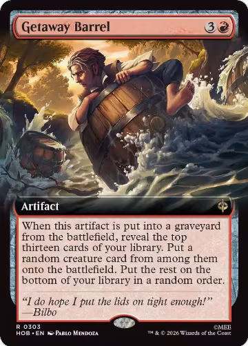 Getaway Barrel (Extended Art) (303), The Hobbit — Magic card price
