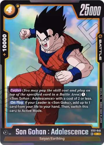 Son Gohan : Adolescence - ST01-046 (ST01-046), Story Booster 01 — DB Fusion card price