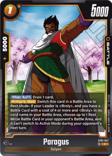 Paragus (ST01-047), Story Booster 01 — DB Fusion card price