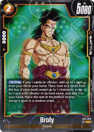 Broly - ST01-048 (Dragon Ball Pattern) (ST01-048), Story Booster 01 — DB Fusion card price