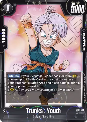Trunks : Youth - ST01-056 (Dragon Ball Pattern) (ST01-056), Story Booster 01 — DB Fusion card price