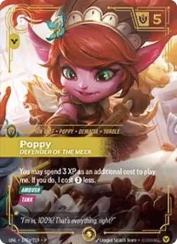 Poppy, Defender of the Meek (Alternate Art) (178a/219), Riftbound Organized Play Promotional Cards — Riftbound card price