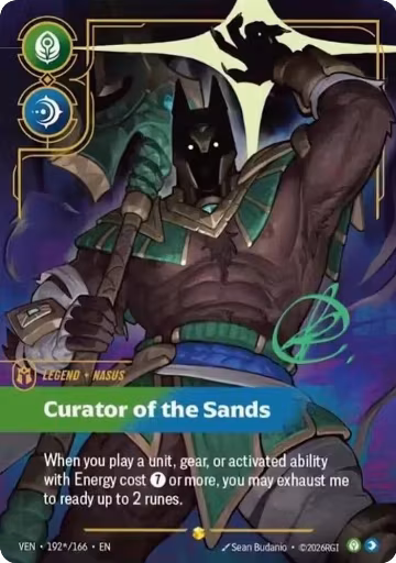 Nasus, Curator of the Sands (Signature) (192*/166), Vendetta — Riftbound card price