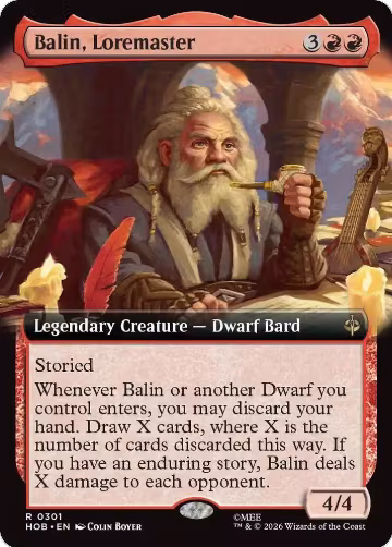 Balin, Loremaster (Extended Art) (301), The Hobbit — Magic card price