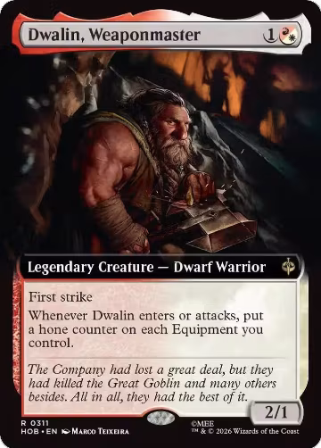 Dwalin, Weaponmaster (Extended Art) (311), The Hobbit — Magic card price