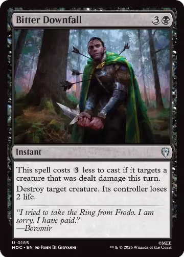 Bitter Downfall (185), The Hobbit: Eternal-Legal — Magic card price