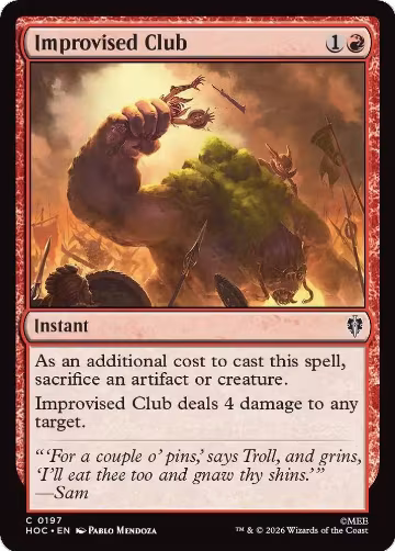 Improvised Club (197), The Hobbit: Eternal-Legal — Magic card price
