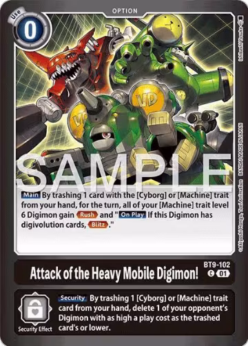 Attack of the Heavy Mobile Digimon! (BT9-102 C), Limited Card Pack -Final Crest- — Digimon card price
