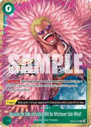 Because the Side of Justice Will Be Whichever Side Wins!! (CS 26-27 Celebration Pack) (OP05-037), One Piece Promotion Cards — One Piece card price
