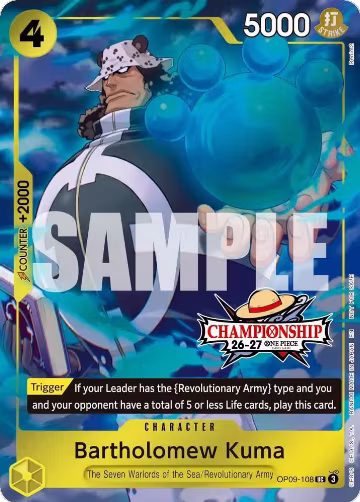 Bartholomew Kuma (CS 26-27 Celebration Pack) (OP09-108), One Piece Promotion Cards — One Piece card price