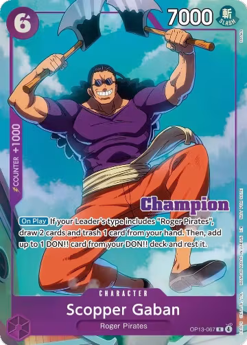 Scopper Gaban (CS 26-27 Winner Card Set Vol.1) (OP13-067), One Piece Promotion Cards — One Piece card price