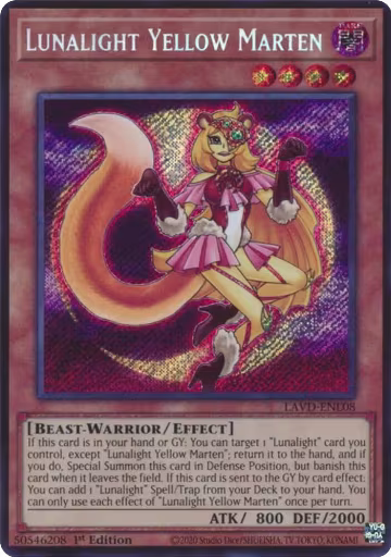 Lunalight Yellow Marten (Secret Rare) (LAVD-ENL08), Legendary Arc-V Decks — Yu-Gi-Oh! card price