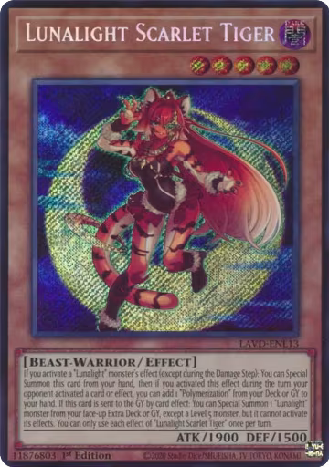 Lunalight Scarlet Tiger (Secret Rare) (LAVD-ENL13), Legendary Arc-V Decks — Yu-Gi-Oh! card price